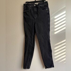 Free People Black Straight Leg Jeans